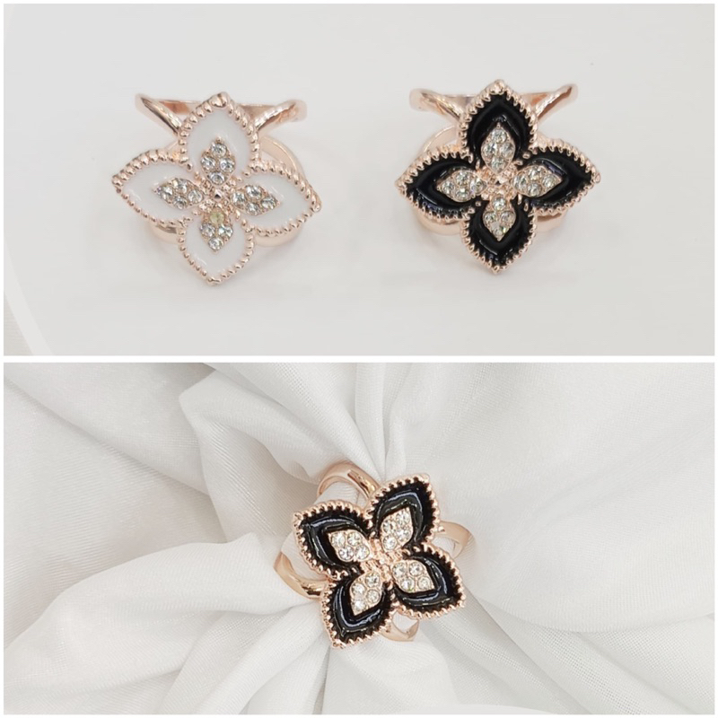 Ring bros cincin brooch hijab jilbab scarf syal lvi bunga mono diamond
