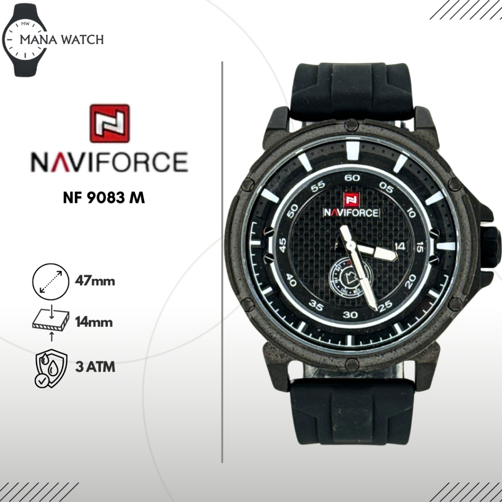 Jam Tangan Naviforce Original NF 9144 M, NF 9083 M Leather Strap