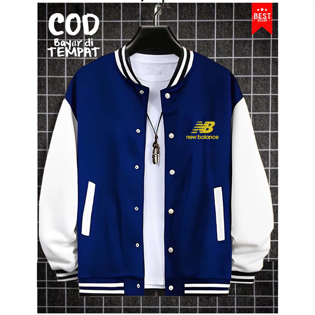 ANZDISTRO - Jaket Varsity NB Motif Gold Unisex