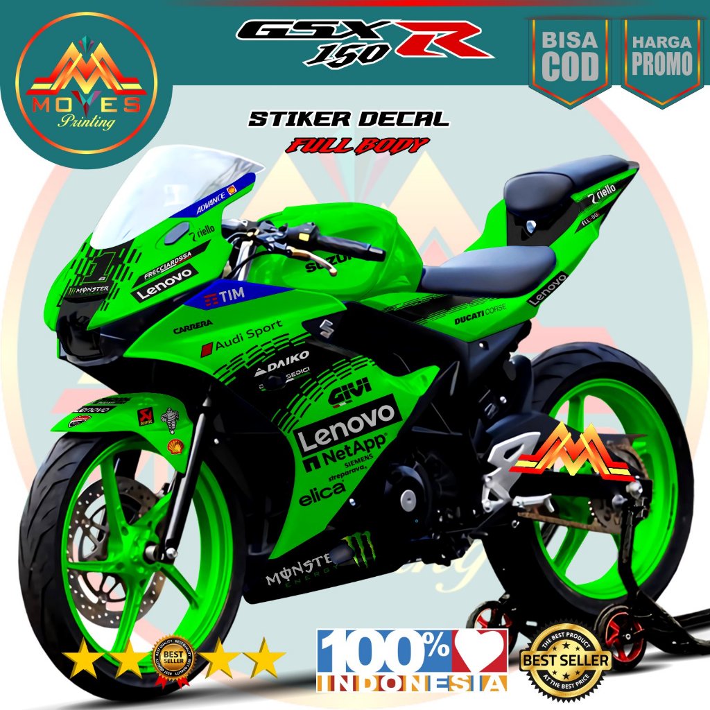 bisa cod ( promo ) decal stiker full body gsx motif balap stiker decal full body gsx 150r