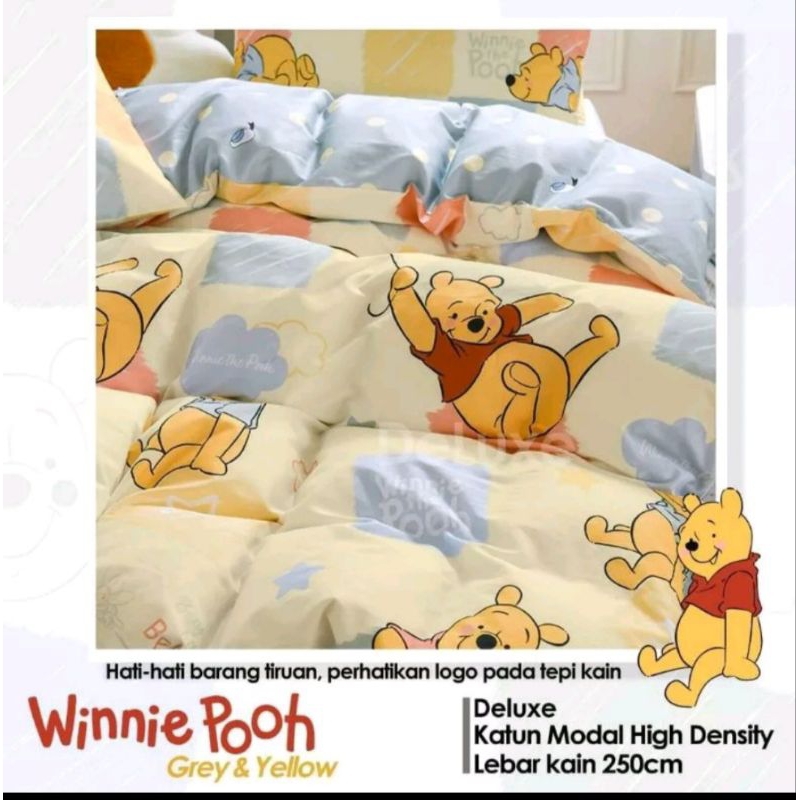 SPREI KATUN WINNIE THE POOH AESTETIK/DOUBLE RUBBER