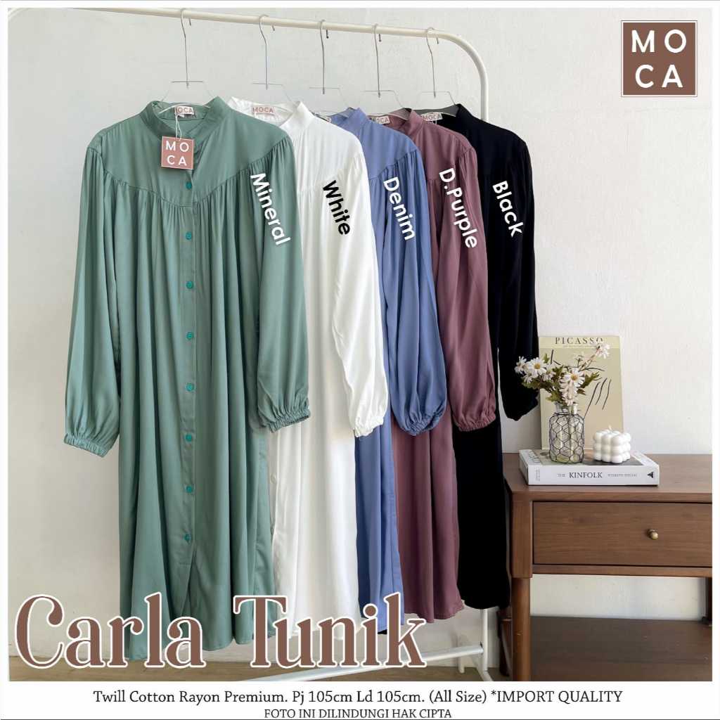 CARLA TUNIK TWILL COTTON RAYON PREMIUM ADEM NYAMAN HALUS KEKINIAN BY MOCA