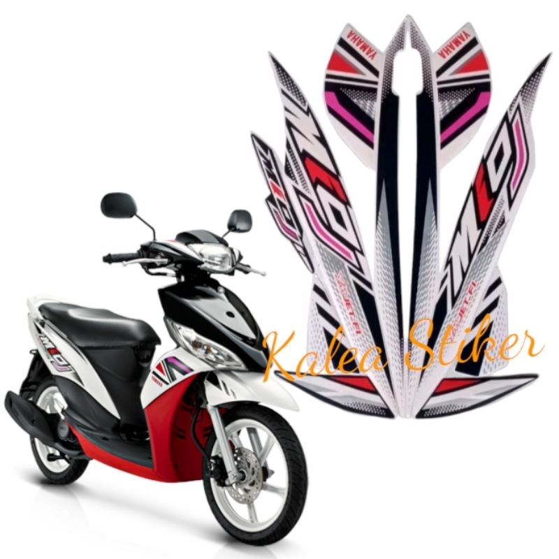 Stiker Striping Body Motor Mio J Sporty 2012 Putih Standar