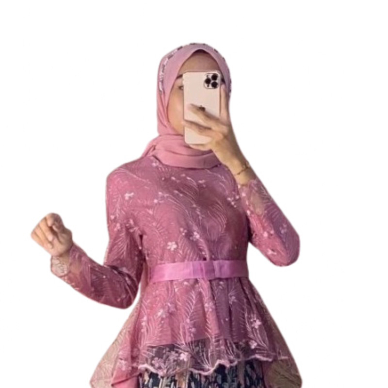 Termurah  atasan saja kebaya aurora tille cantik / atasan baju kebaya aurora hijab untuk acara wisud