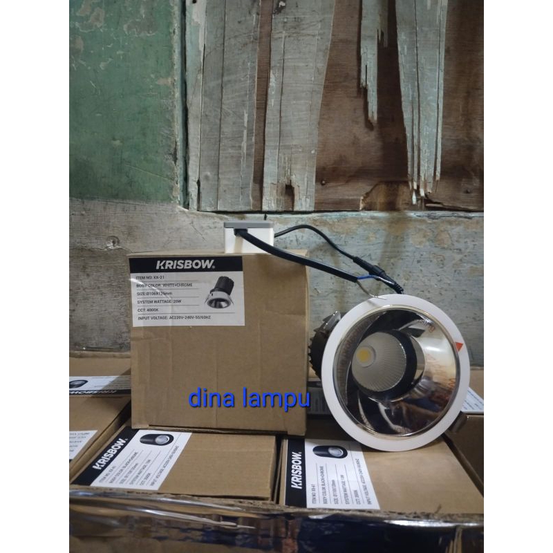 downlight led cob adjustable 20watt natural white 4000k krisbow inbow 220volt/downlight spotlight le