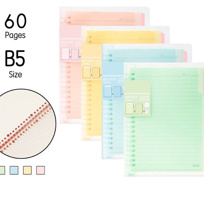 

Deli QHB560 Buku Vivid Loose Leaf Binder B5 60 Halaman Warna Pastel