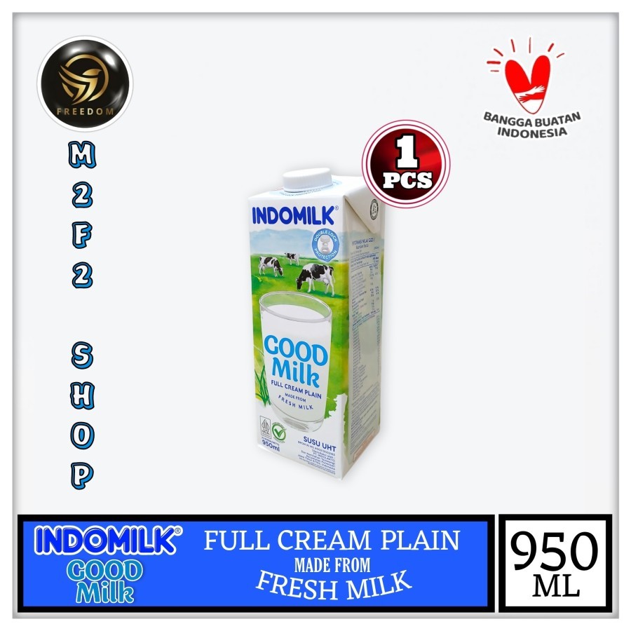 

Susu Indomilk Good Milk Kotak UHT Full Cream Plain - 950 ml (Kemasan Satuan)
