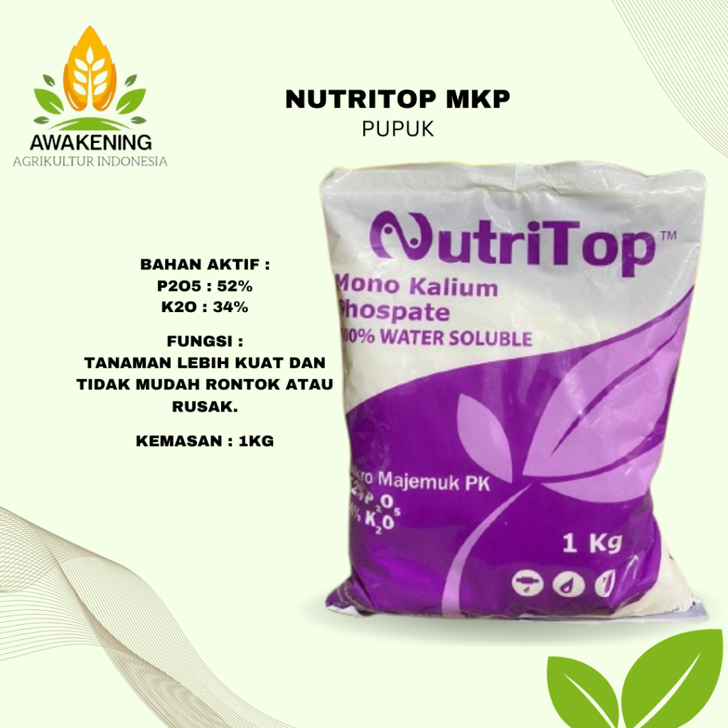 PUPUK NUTRITOP MONO KALIUM PHOSPATE (MKP) 1KG