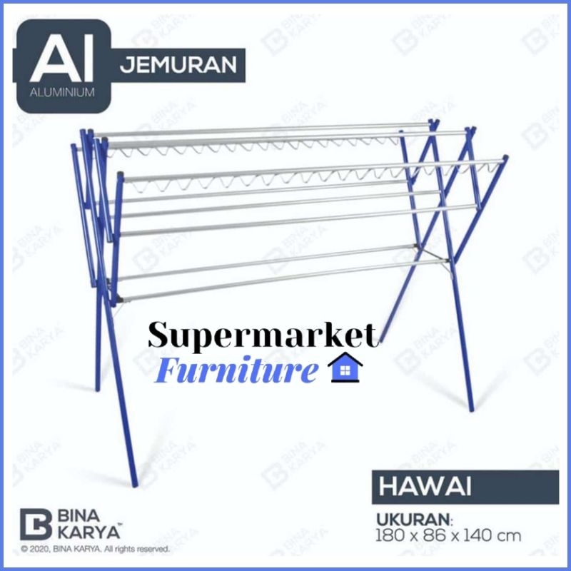 JEMURAN PAKAIAN ALUMINIUM BINAKARYA HAWAI/JEMURAN BAJU ALUMINIUM