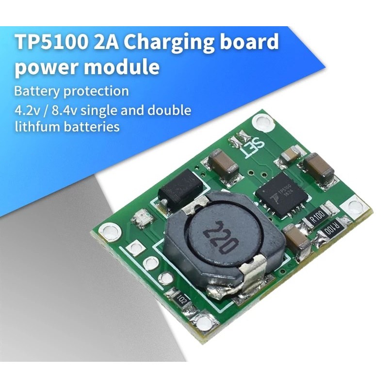 Modul Charger Baterai Lithium Ion TP5100 Li-Ion 18650 Battery Charger Module