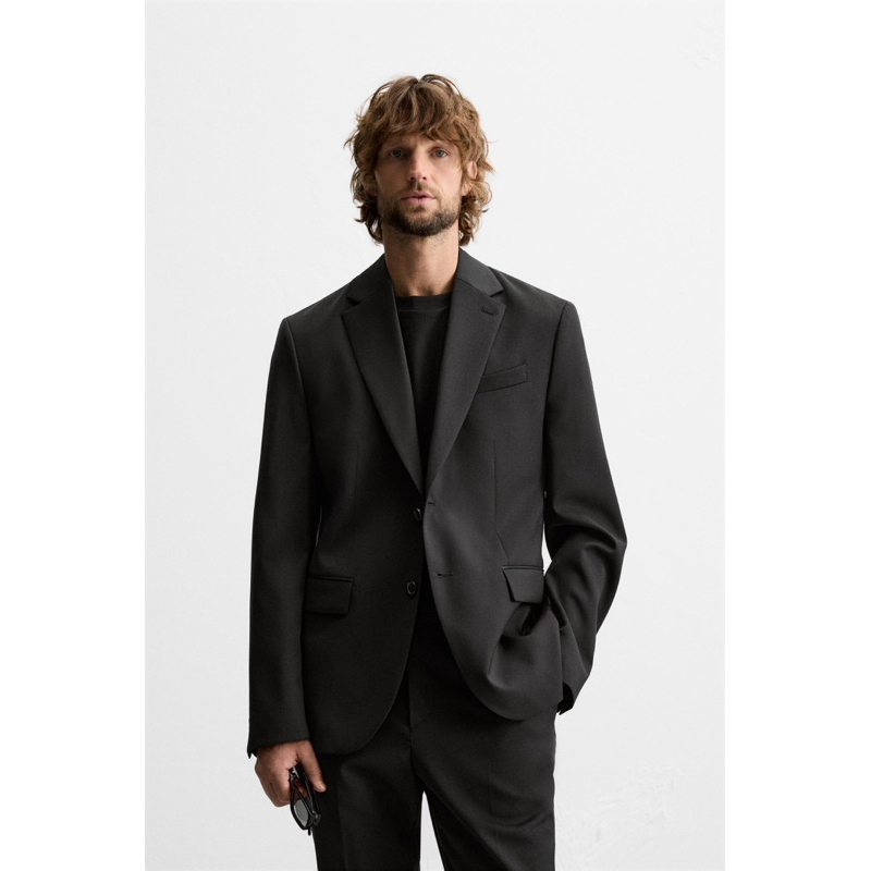 𝙋𝙍𝙀𝙇𝙊𝙑𝙀𝘿 Zara Original Cool Comfort Suit Jas Formal Hitam Men's Fashion Branded