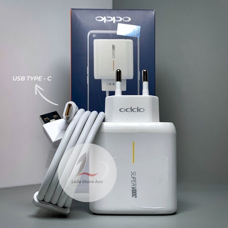 Charger - Cas - Casan OPPO Super Vooc 65WATT Original USB Type - C for Oppo A78 Reno 5 Reno 6 Reno 7