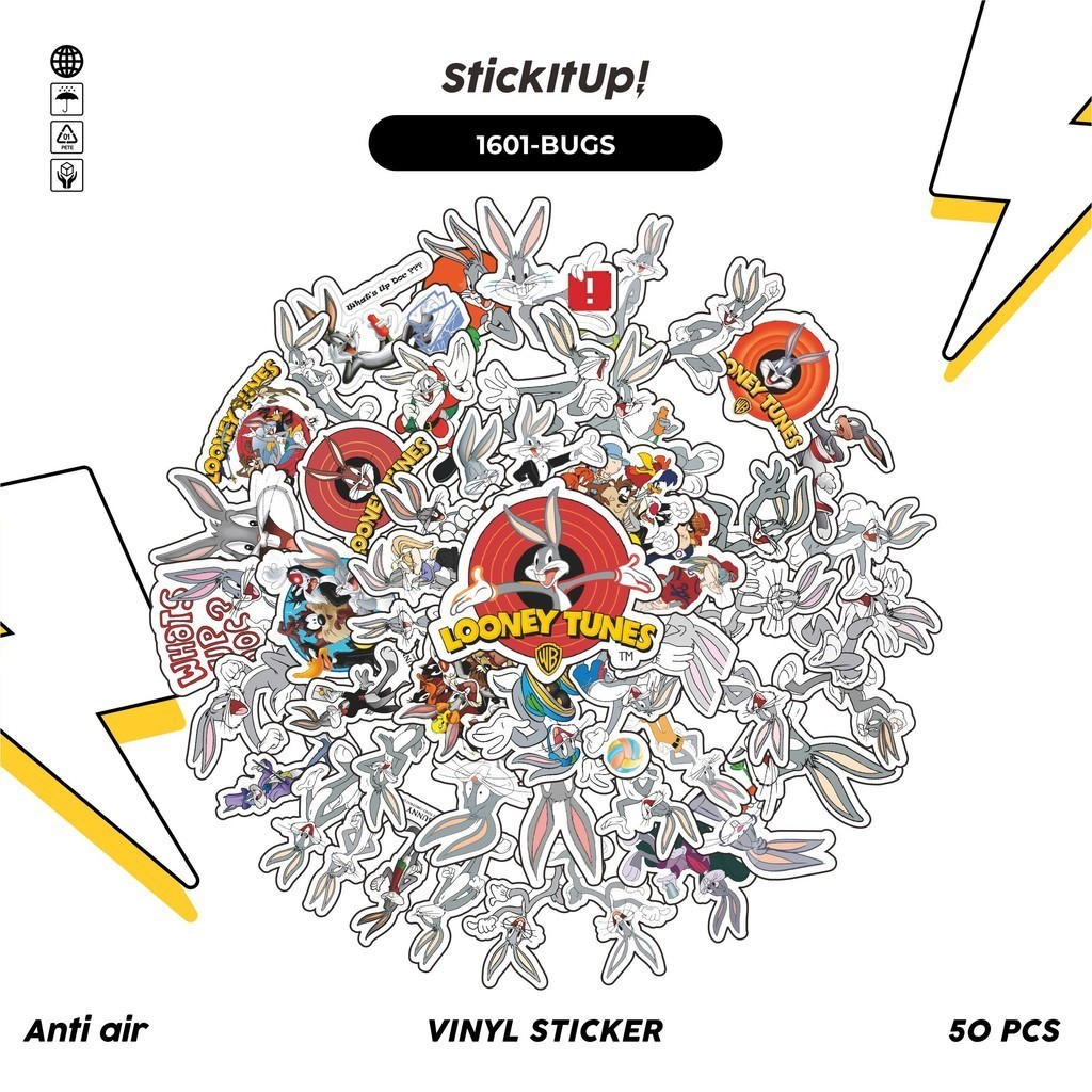 

COD✨ 100 Pcs Stiker Pack WARNER BROS SERIES LOONEY TUNES CHARACTER BUGS BUNNY Lucu Aesthetic Vynil Waterproof untuk Freebies Sticker Buku Journal Casing HP Laptop