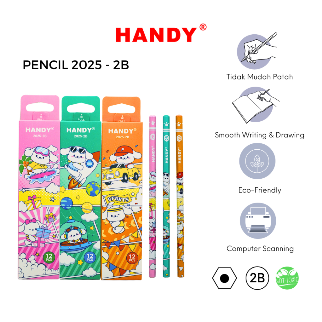 

HANDY Pensil Sketch 2B 2025 Isi 12 Pcs