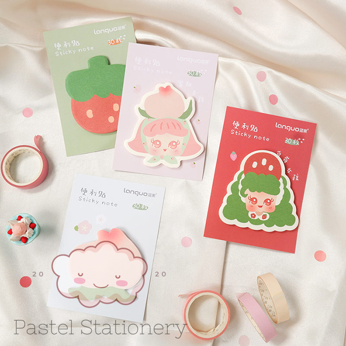 

Strawberry And Peach Sticky Notes - Memo Stick Note Tempel Bahan Kertas Lucu