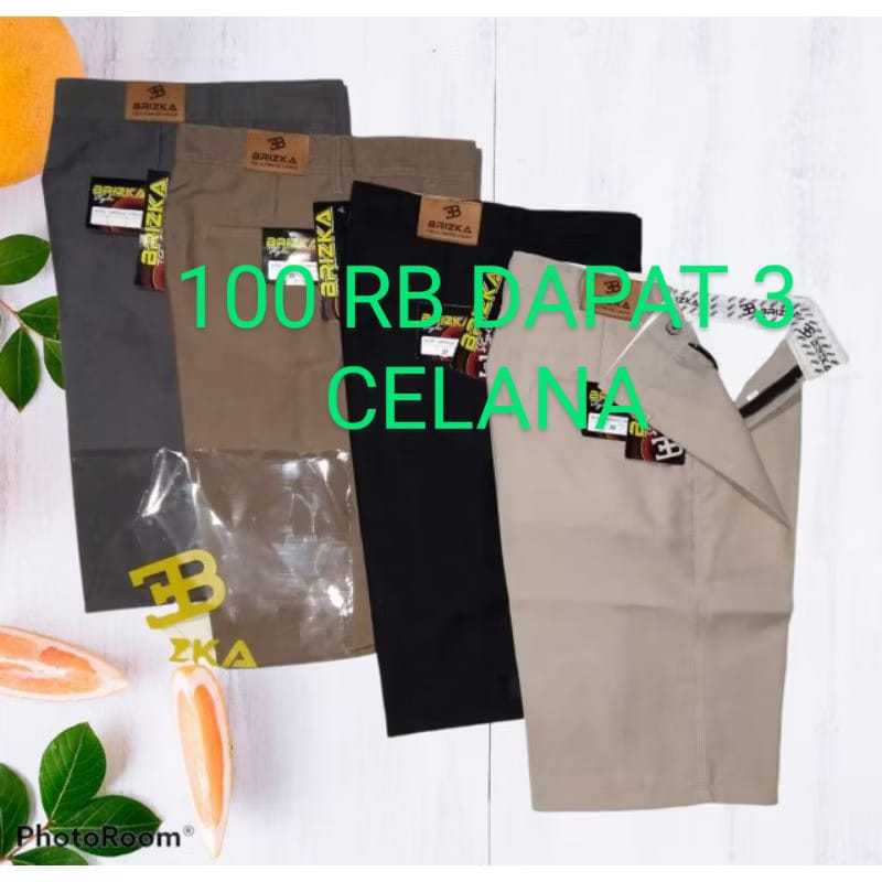 100 RIBU DAPAT 3 CELANA CHINOS PENDEK CHINOS kwalitas premium