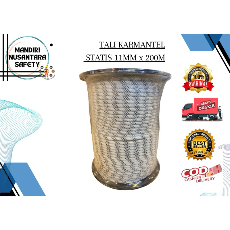 TALI KARMANTEL STATIS 11MM X 200M / KARMANTEL / TALI KARMANTEL STATIS/ Tali Perusik/ Tali Gondola