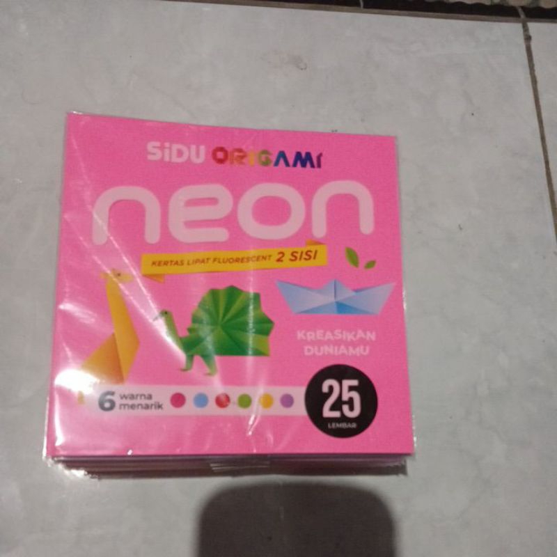 

Sidu origami kertas lipat fluorescent 2 sisi ,isi25 lembar