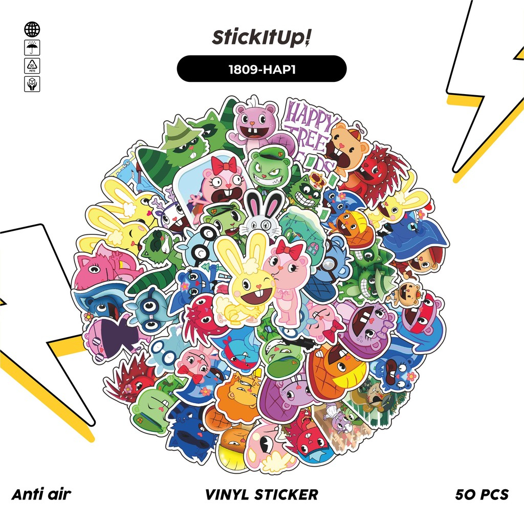 

COD✨ 50 Pcs Stiker Pack HAPPY TREE FRIENDS MIX 01 Lucu Aesthetic Vynil Waterproof untuk Freebies Sticker Buku Journal Casing HP Laptop