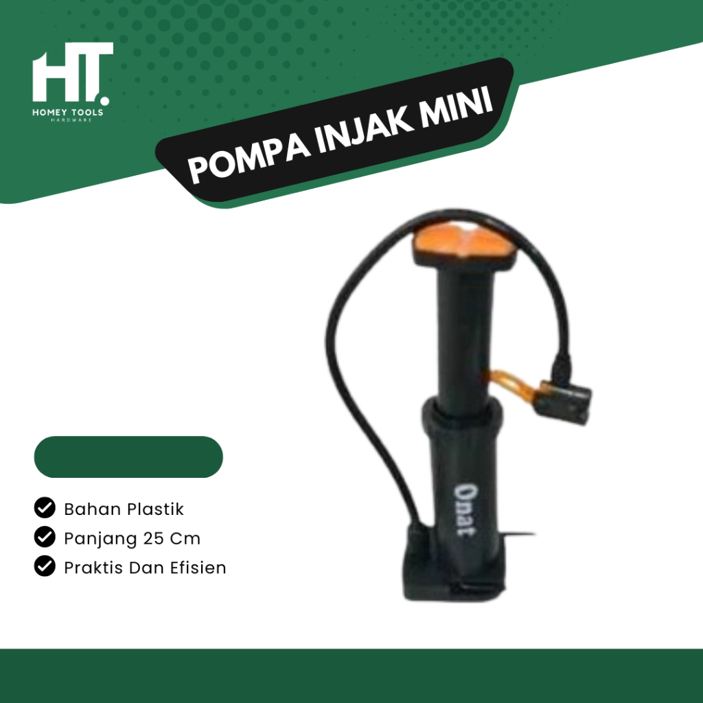 ONAT Pompa Injak Mini / Pompa Sepeda Mini / Pompa Bola / Pompa Ban Roda