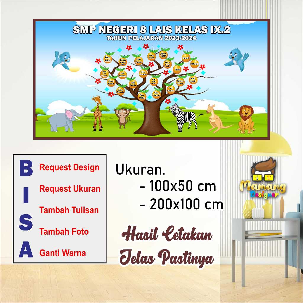 Spanduk Banner Custom Pohon Siswa Atau Pohon Literasi Sekolah bb