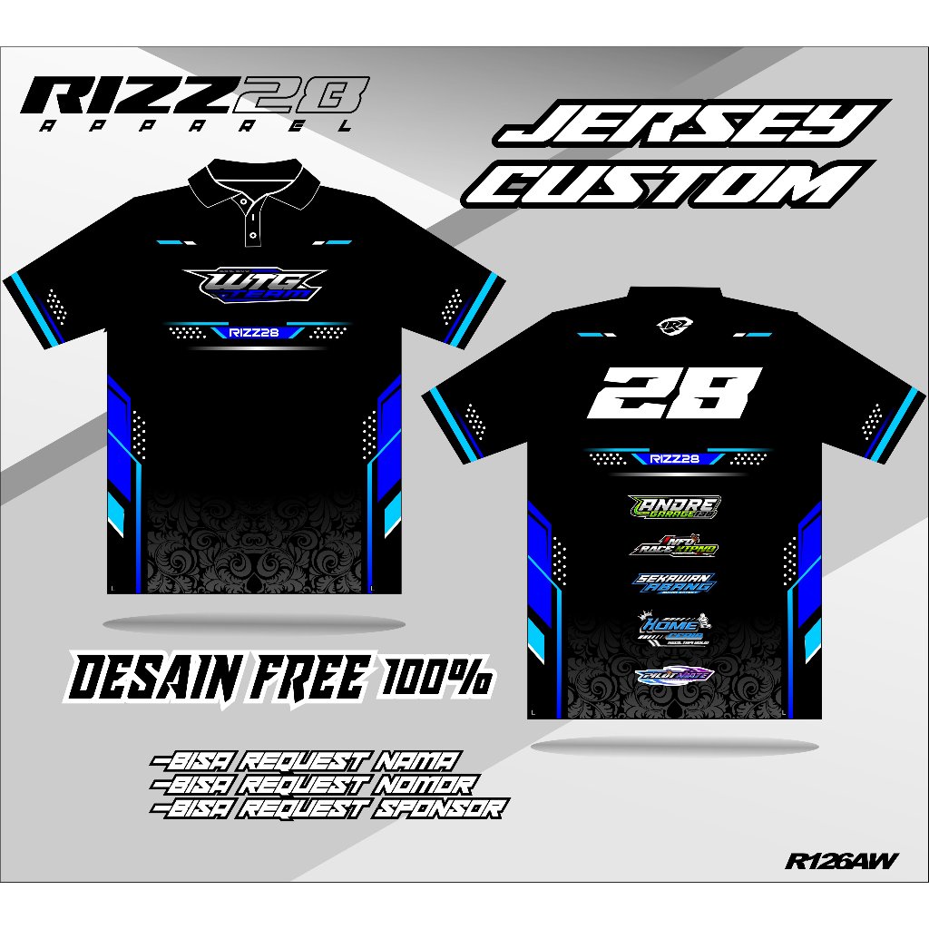 BAJU JERSEY RACING CUSTOM FULL PRINTING BISA REQUEST PAKAI NAMA SENDIRI JERSEY RACING TIM