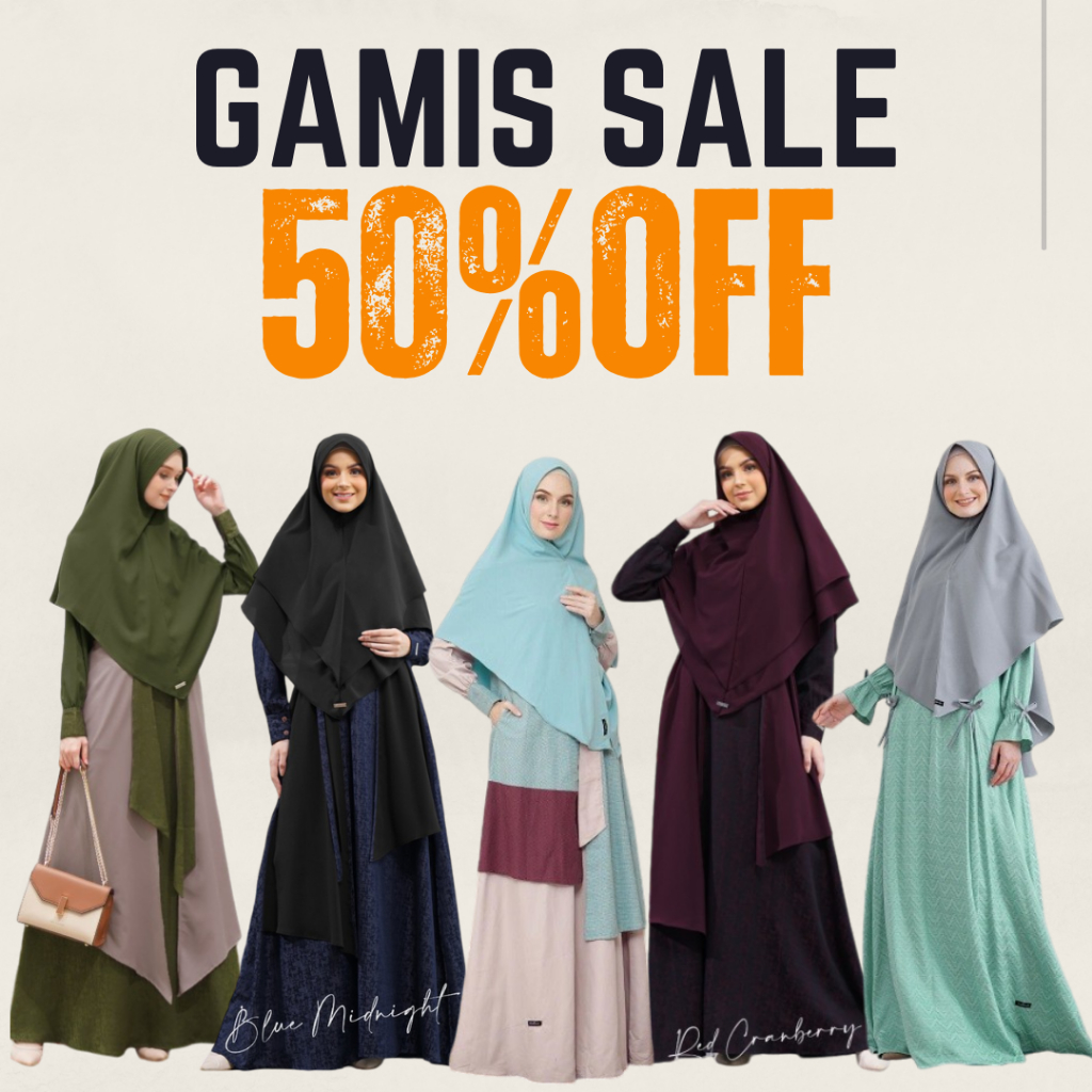 BAZAAR PROMO OBRAL GAMIS SET HIJAB SYARI KHIMAR 50% PERSEN MURAH HAIHAI HAITWO || BUSANA MUSLIM WANI