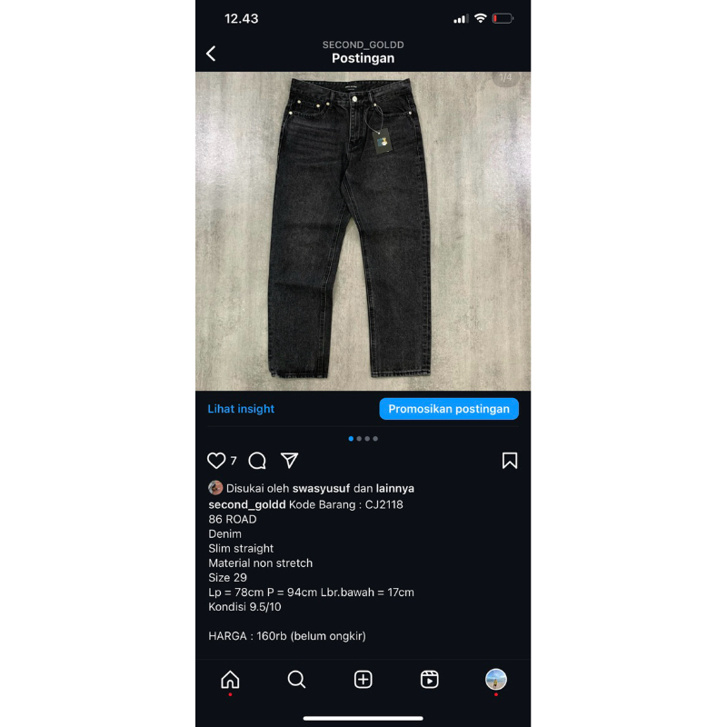 Celana Jeans 86 Road CJ2118