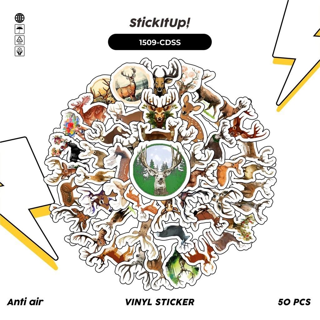 

COD✨ 100 Pcs Stiker Pack Deer/Rusa Lucu Aesthetic Vynil Waterproof untuk Freebies Sticker Buku Journal Casing HP Laptop