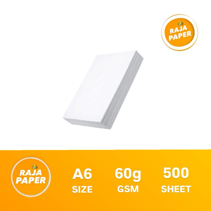 

Kertas HVS 60 Gsm A6 500 Lembar . ( 105 Mm x 148 Mm ) / ( 10.5 Cm x 14.8 Cm ) , 60 Gr / 60 Gram , 1 Rim / 500 Lbr / 500 Pcs , Kertas Print , Kertas Fotocopy , Fotocopy Paper , Kertas Photocopy .