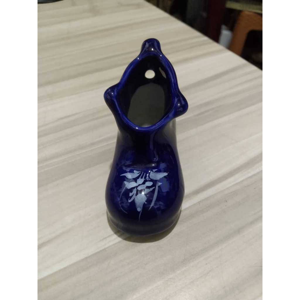 Patung Keramik Sepatu Biru Kecil Kuno Jadul Antik