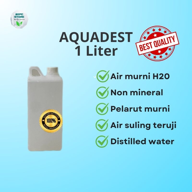 Aquadest / Aquades / Akuades / Air Suling / Distilled Water Kemasan 1 Liter