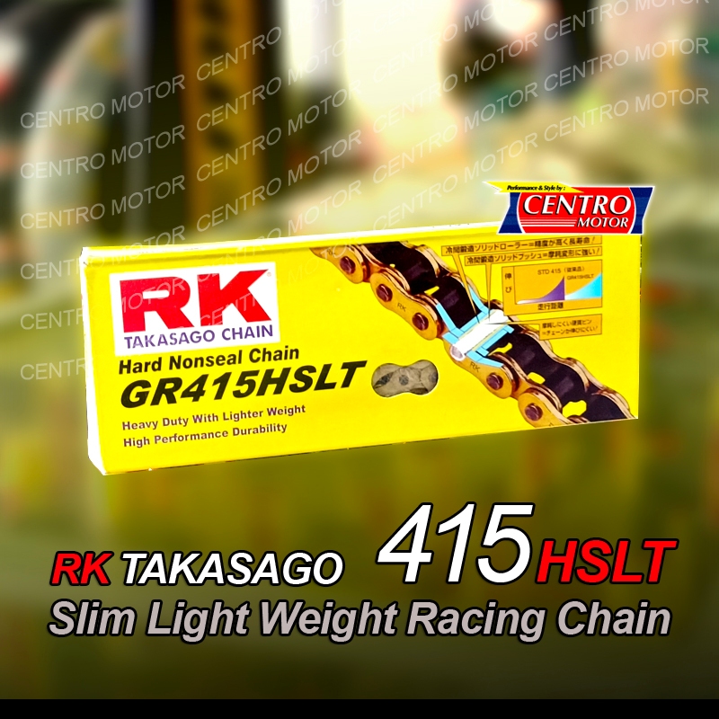 RK TAKASAGO HSLT 415-130.Light weight Slim Gold Racing Chain. Rantai tipis heavy duty cocok untuk ra