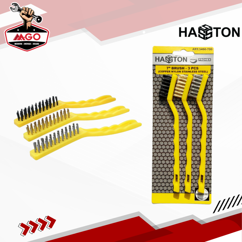 Hasston Sikat Kawat Mini / Sikat Baja Mini / Sikat Tembaga Mini Set (3pcs)