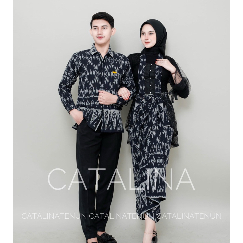 COUPLE TENUN KEBAYA WIDURI BLACK ARROW BAJU KONDANGAN PRIA DAN WANITA TENUN