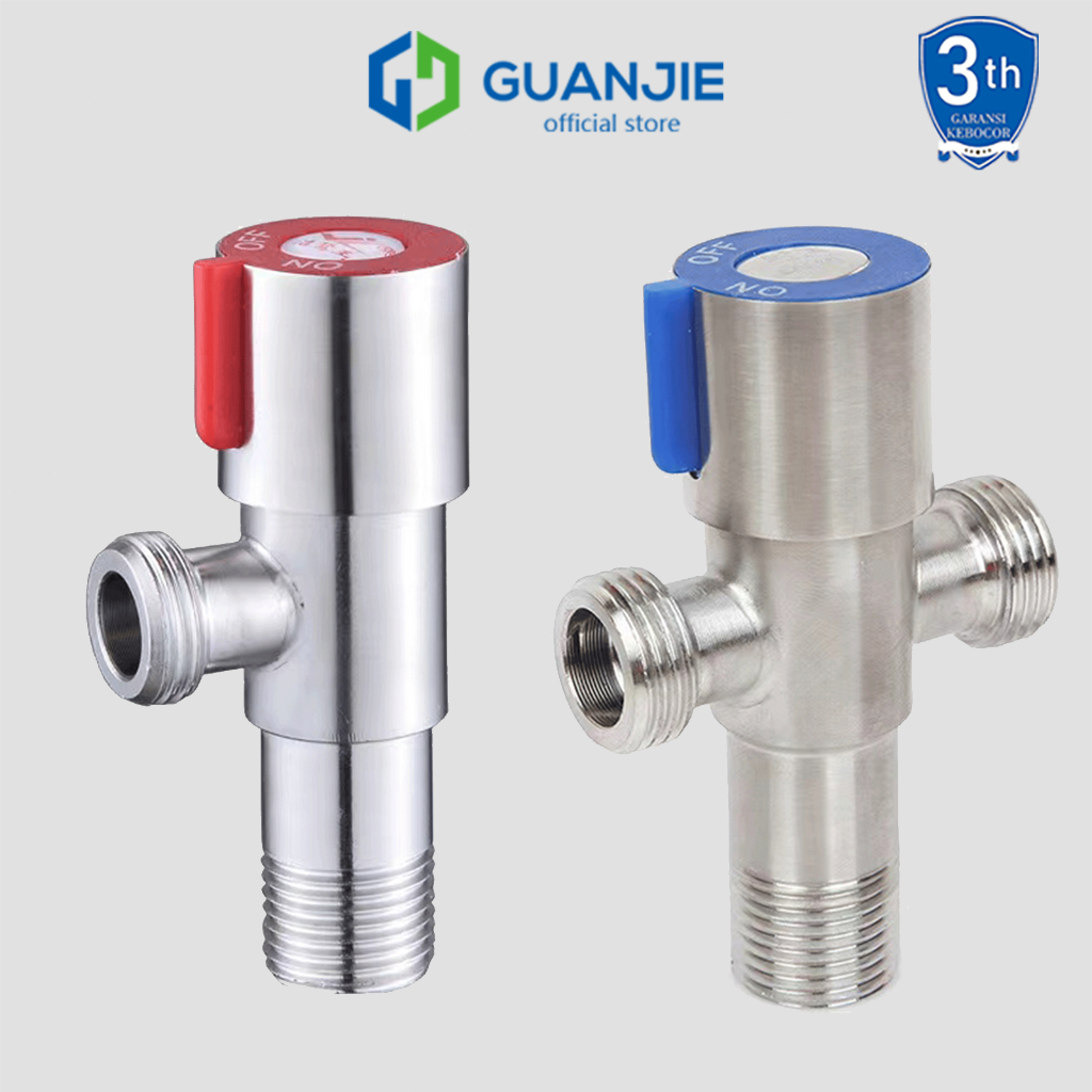 GUANJIE - STOP KRAN CABANG TEE KRAN SHOWER T TOILET CLOSET JET SAMBUNGAN CABANG 2 LUBANG STAINLES 1/