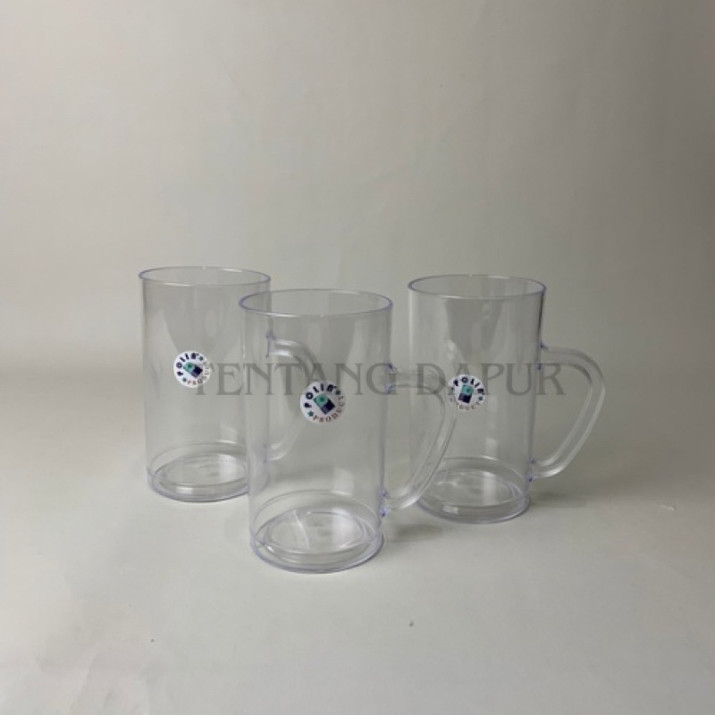 1 Lusin / (12 pcs) Cangkir Plastik Polin, Ukuran (500 ml), Cangkir Minum Serbaguna, Gelas Plastik Mi