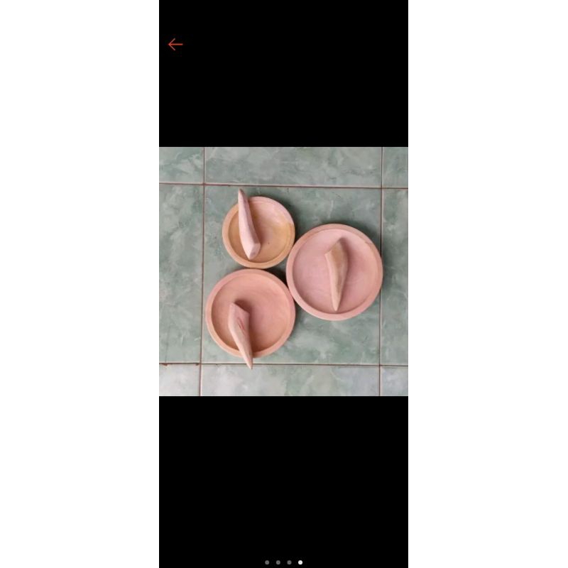 Coet / Cobek  Kayu / Ulekan kayu Satu Set Cobek dan Ulekan