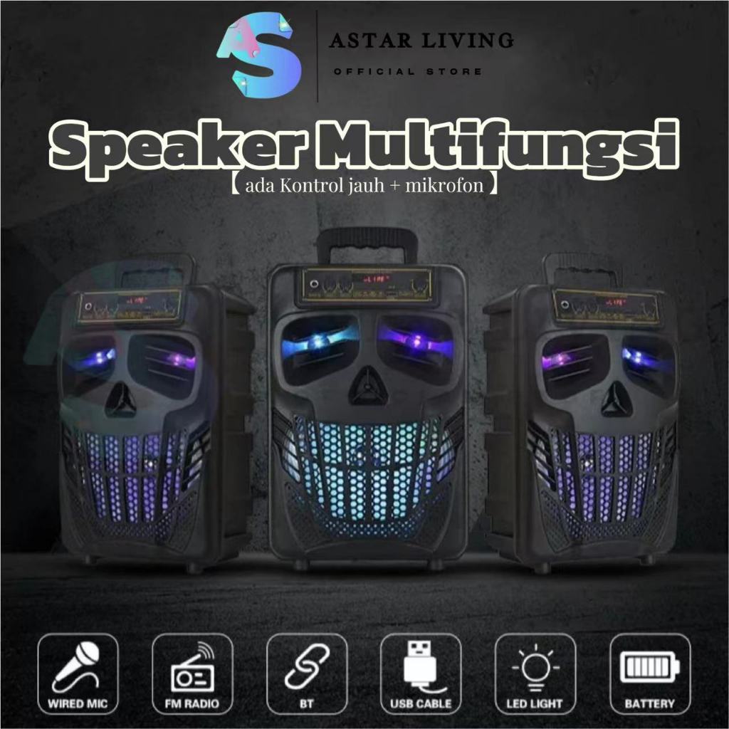 (AL) Speaker Bluetooth Karaoke Free Mic Salon Aktif Portable Super Bass Speaker Aktif Wireless