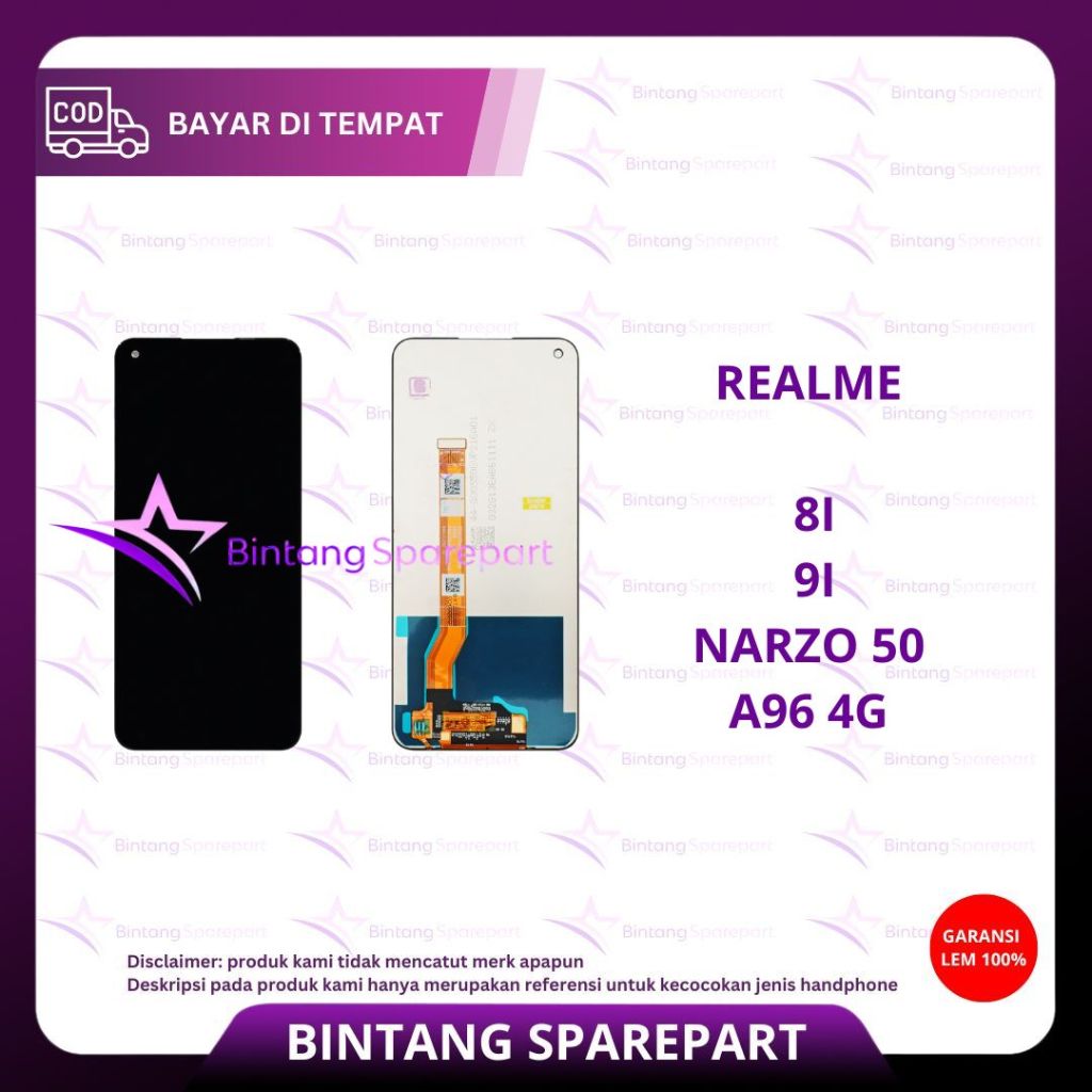 LCD TOUCHSCREEN A96 4G / REALME 8I / 9I / NARZO 50