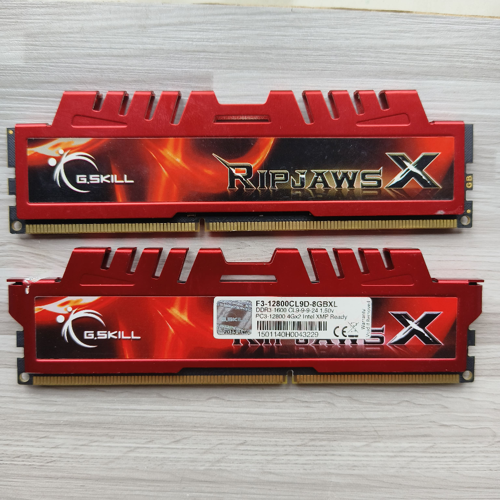 RAM GAMING G.SKILL 8GB KIT 2X4GB PC3-12800/1600MHZ DDR3 RIPJAWS X MERAH LONGDIMM