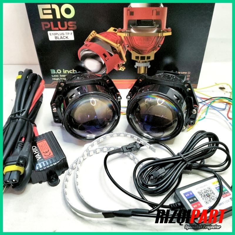 Vahid Biled projie e10 plus black series | lampu utama mobil motor 3 inch purple lens