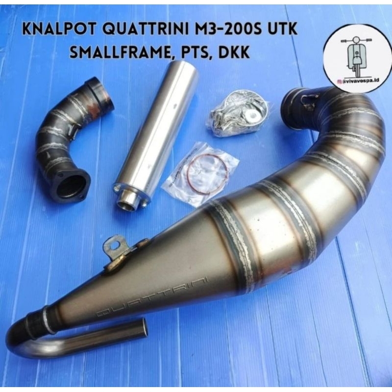 Knalpot Quattrini M3-200S Utk Smallframe PTS Dkk Cocok utk Block Quattrini 200CC