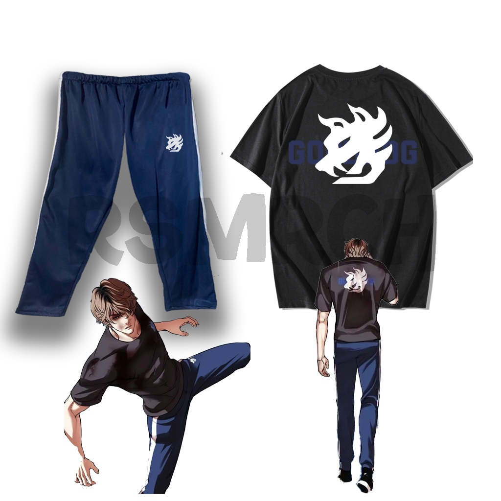 Kaos Set Goddog Crew Seong Yohan Manhwa Outfit