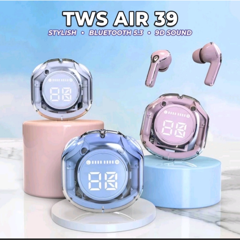 Headset Bluetotth 5.3 tws transparant K16 air39 wireless earphone Headset Tws