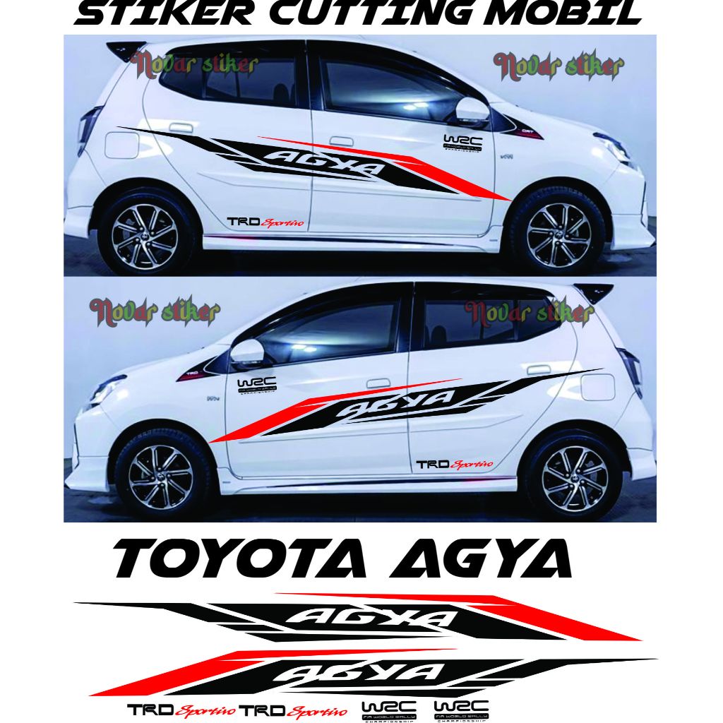 Stiker Cutting Mobil Agya TRD Sportivo Stiker Variasi Bodi Samping Toyota Agya