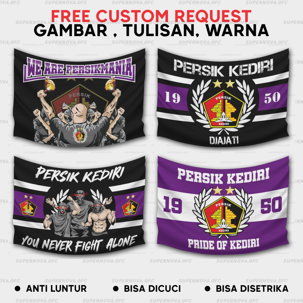 BENDERA JUMBO PERSIK KEDIRI MACAN PUTIH DJAJATU PERSIKMANIA