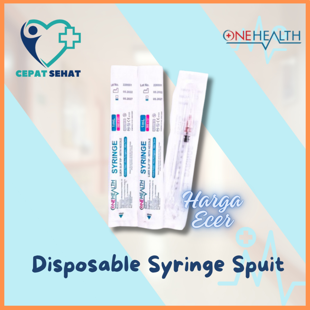 syringe spuit OneHealth  jarum suntik 1cc 3cc 5cc  10 cc Onehealth Harga satuan
