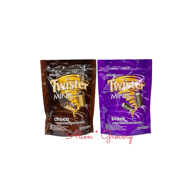 

Delfi Twister Mini Minis Bag Choco Coklat Black Vanila 70gr