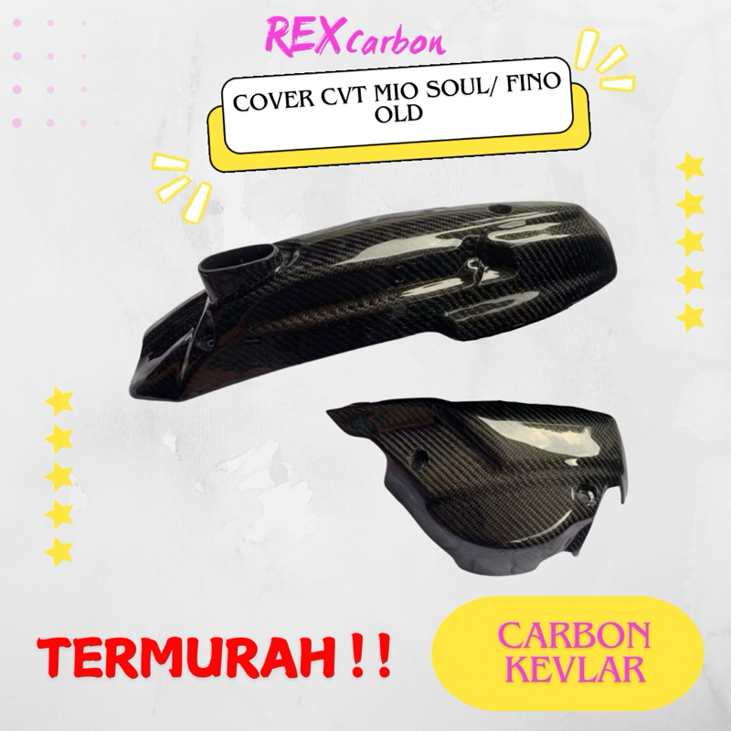 Cover Cvt Mio Soul/ tutup cvt mio soul/ fino karbu Carbon kevlar/ karbon fiber